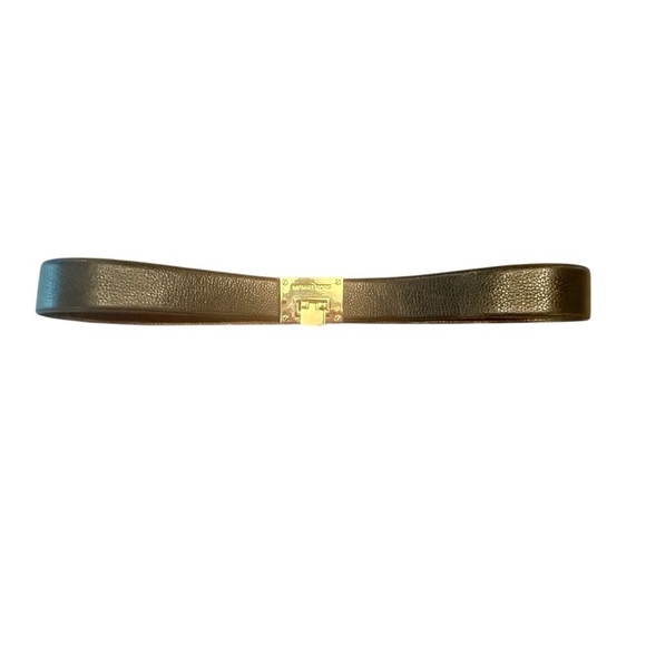 Michael Kors Accessories - Michael Kors Gold Buckle Adjustable Black 1.5” Leather Belt MSRP $225